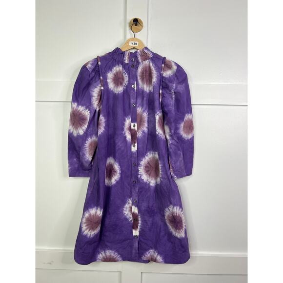 NEW Sea New York Tie Dye Tunic Long Sleeve Mock Neck Purple Mini Dress - Picture 6 of 7